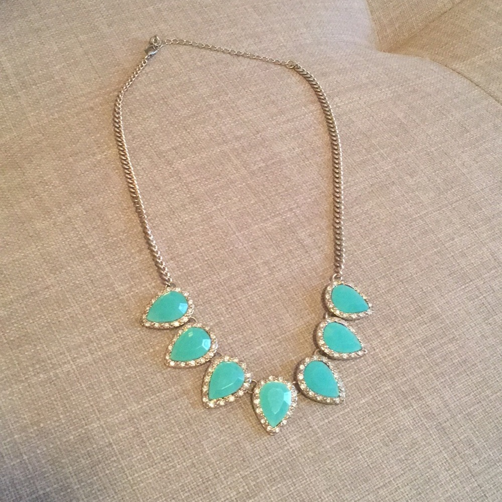 Gold and teal necklace